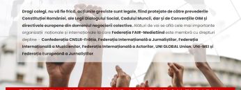 Federația FAIR-MediaSind a stabilit calendarul acțiunilor greviste în Radio România