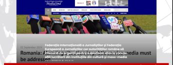 Federația Internațională a Jurnaliștilor și Federația Europeană a Jurnaliștilor cer autorităților române să intervină de urgență pentru a soluționa criza în care se află lucrătorii din instituțiile din cultură și mass-media